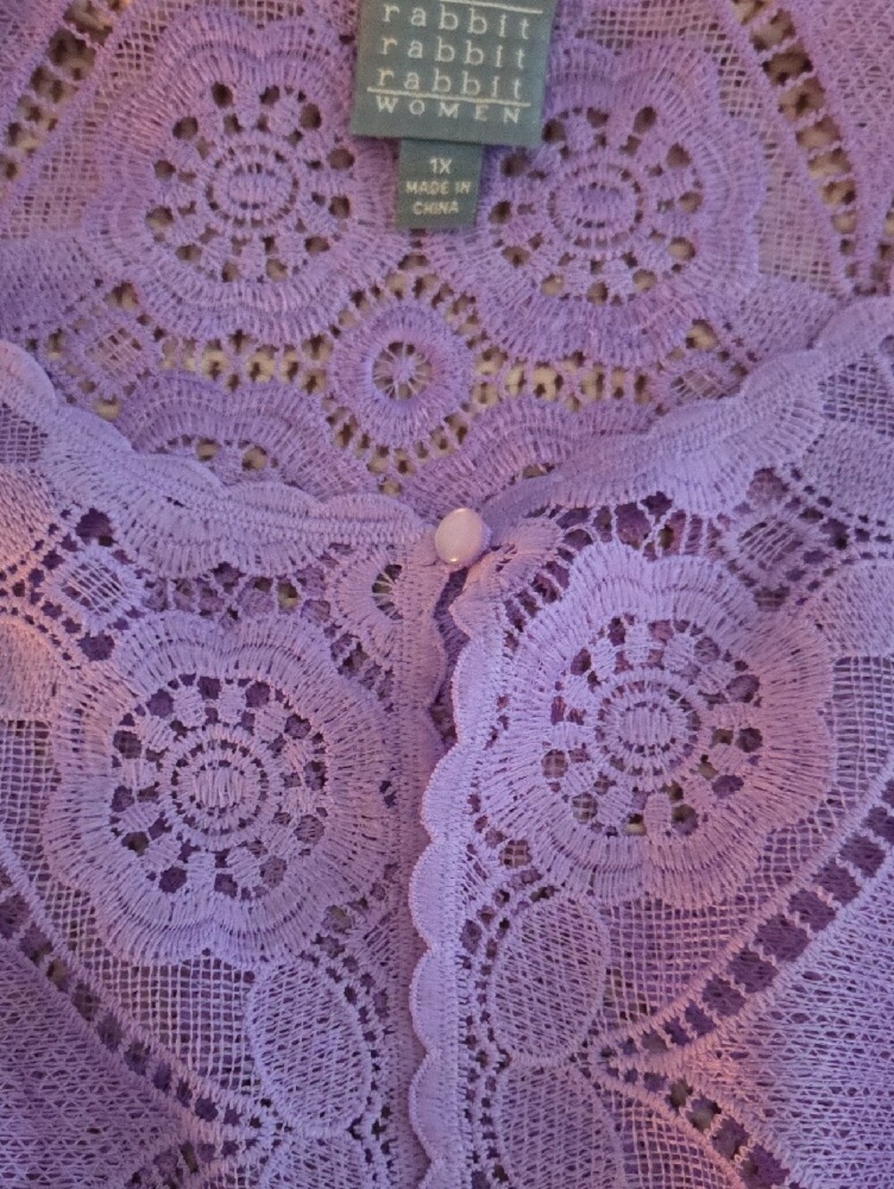 Rabbit Rabbit Rabbit Lavender Crochet Lace Top - Picture 4 of 5
